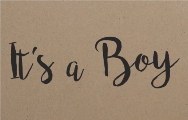 Brown kraft cards saying 'It's a Boy,' perfect for floral arrangements, baby showers, and heartfelt messages, pack of 50.