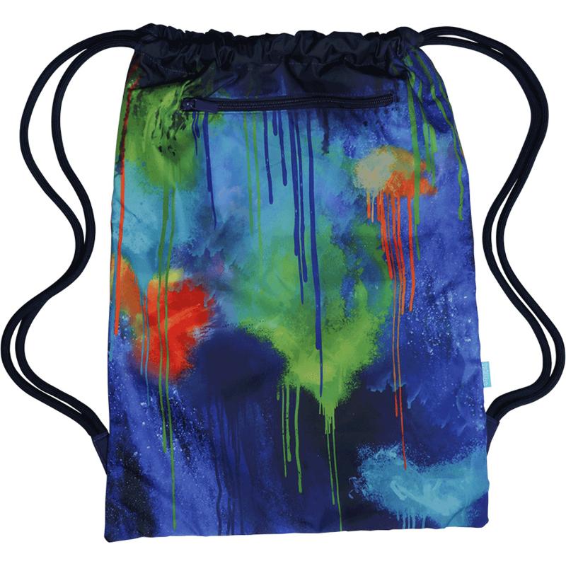 Vibrant Spencil Colour Drip Drawstring Sports Bag for kids, ideal for school and active adventures, water-resistant and stylish.