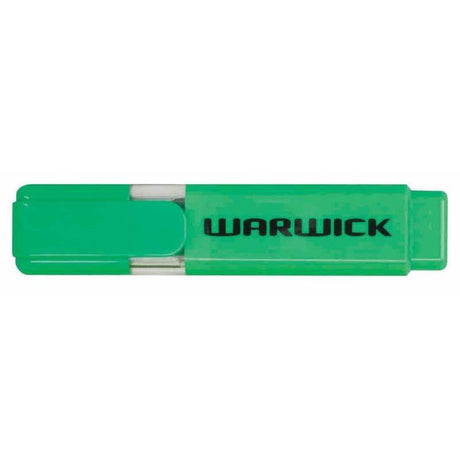 Ergonomic green highlighter with chisel nib for versatile highlighting, ideal for notes and documents.