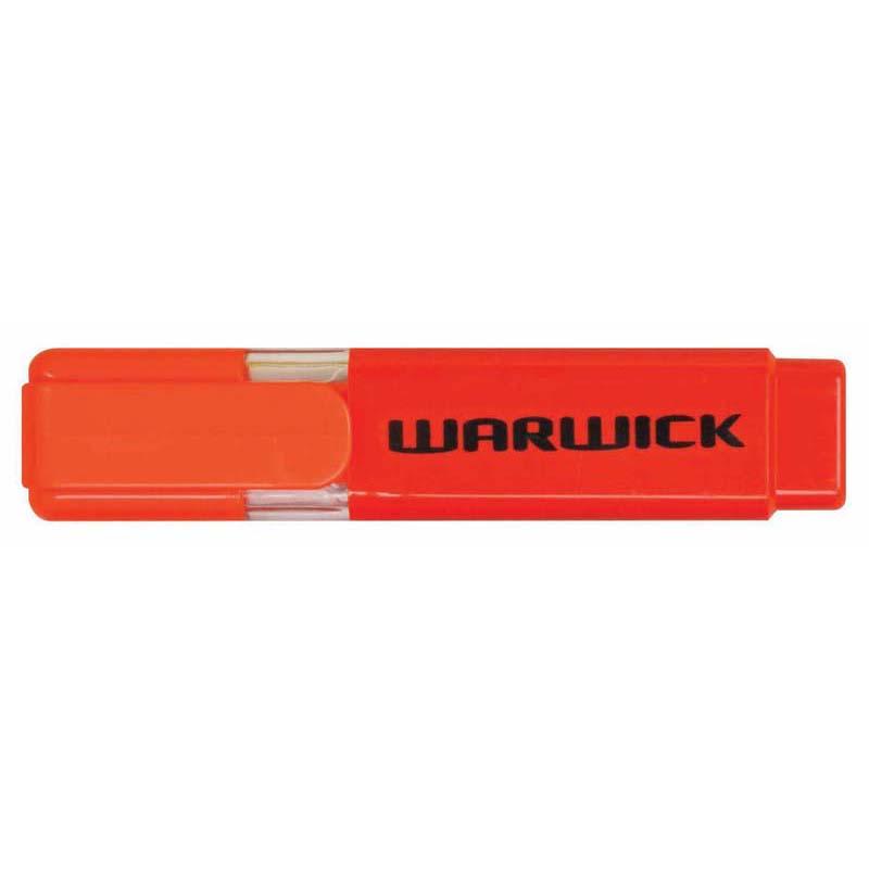 Warwick Highlighter Stubby in vibrant orange, ergonomic design for comfort with a versatile chisel nib for precise highlighting.