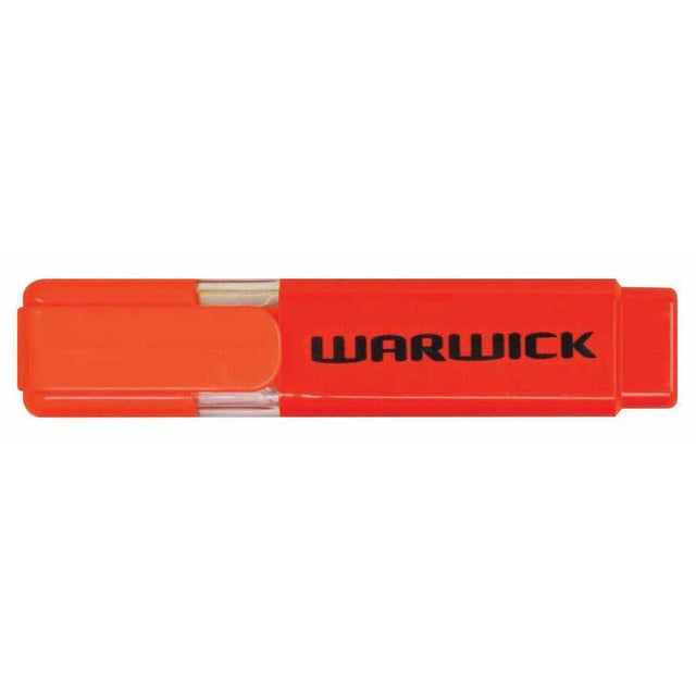 Warwick Highlighter Stubby in vibrant orange, ergonomic design for comfort with a versatile chisel nib for precise highlighting.