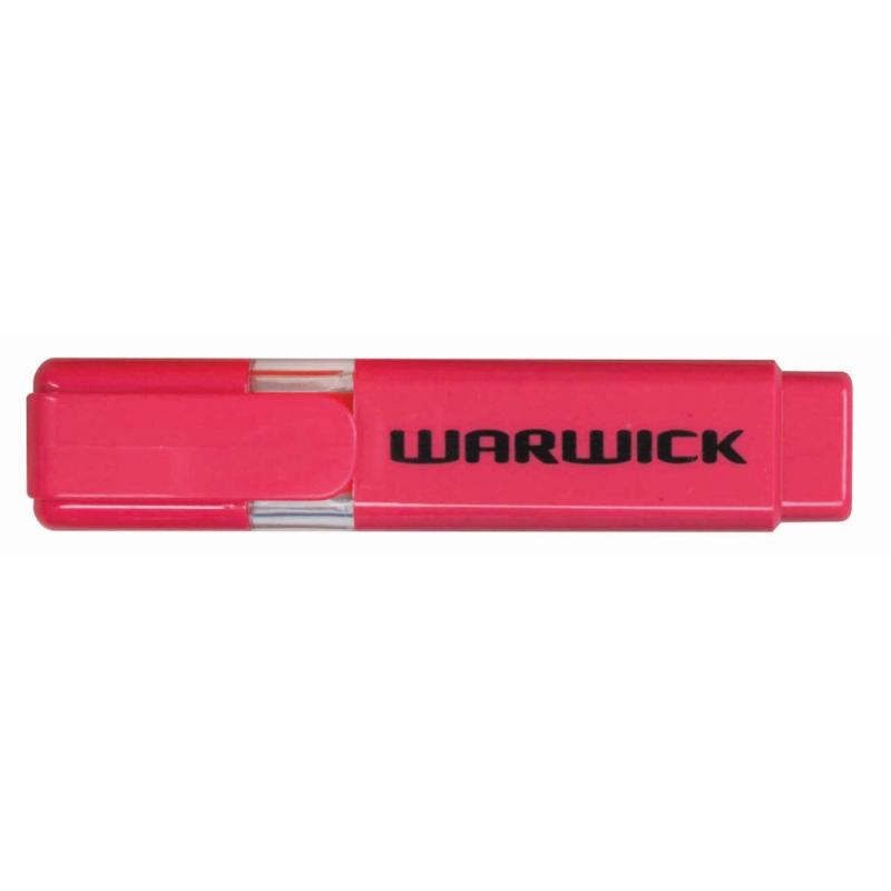 Warwick Highlighter Stubby in pink, featuring a chisel nib for precise highlighting and a comfortable grip for easy use.