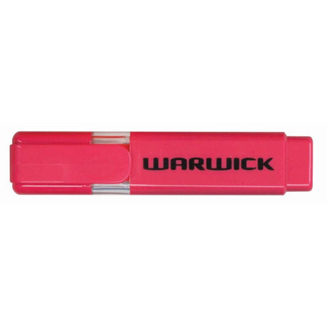 Warwick Highlighter Stubby in pink, featuring a chisel nib for precise highlighting and a comfortable grip for easy use.