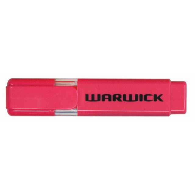 Warwick Highlighter Stubby in pink, featuring a chisel nib for precise highlighting and a comfortable grip for easy use.