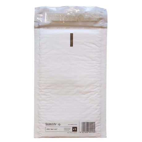 Lightweight Jiffy Mail Lite Bag Size 1 (113x210mm) for secure, eco-friendly shipping of fragile items.