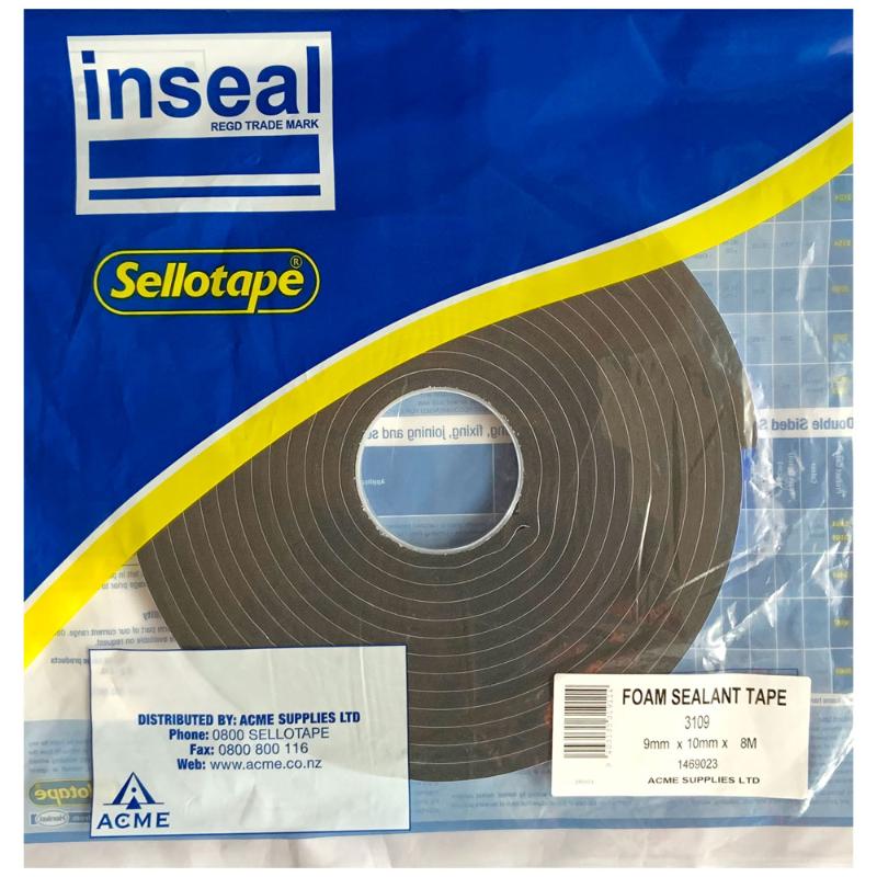 Inseal 3109 PKD sealing tape, 6mm thick, 10mm wide, 12m long, durable for DIY and professional sealing projects.