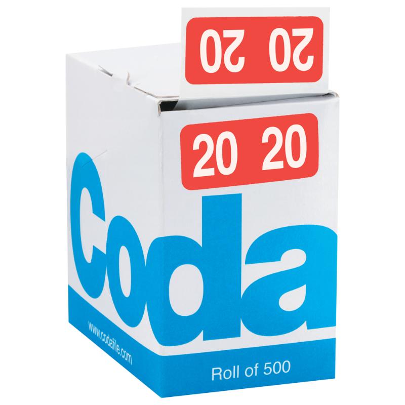 Codafile Label 19mm Year 2020 Roll 500