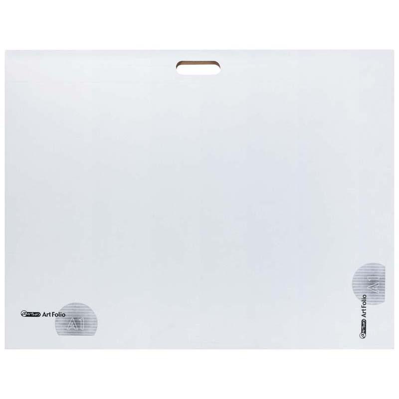 Artworx A1 Cardboard Folio for storing and transporting artwork, featuring a sturdy handle and durable, protective design.