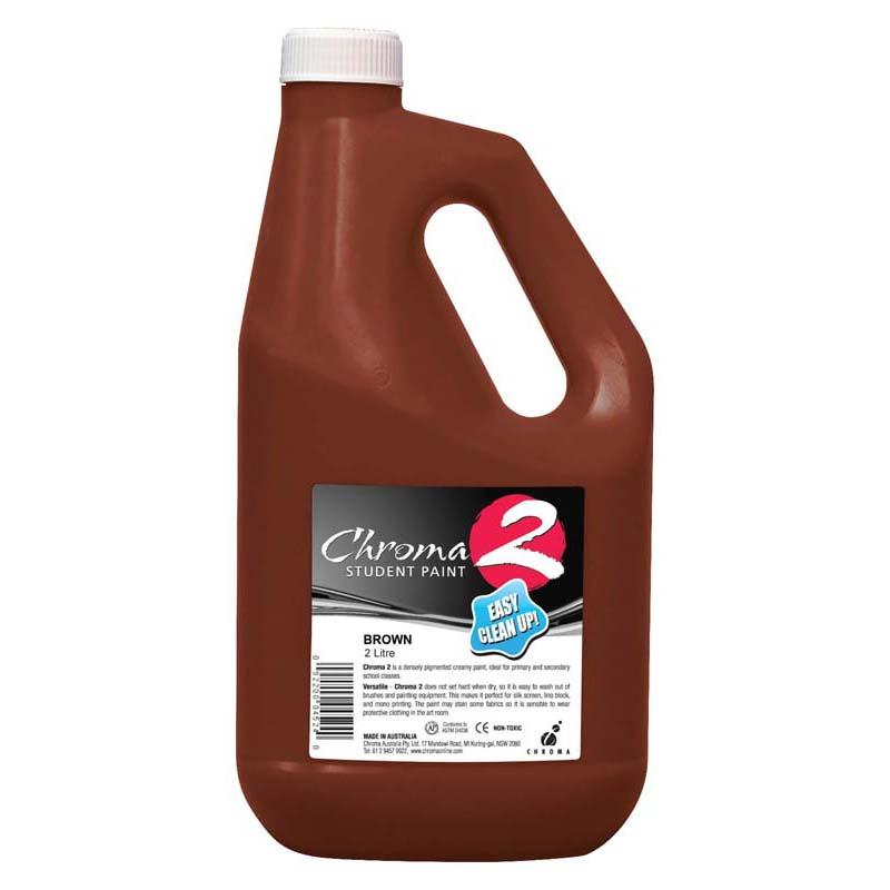 Chroma C2 2L Brown paint, non-toxic and versatile, perfect for artists and DIY projects with creamy texture for easy application.