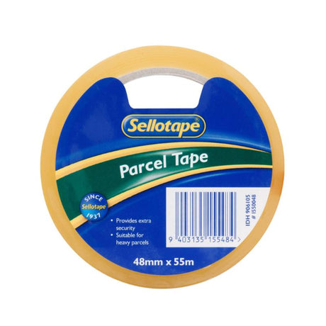 Clear Sellotape 1550 PP 48mmx55m, strong adhesive for wrapping gifts, securing parcels, and crafting with a tidy finish.