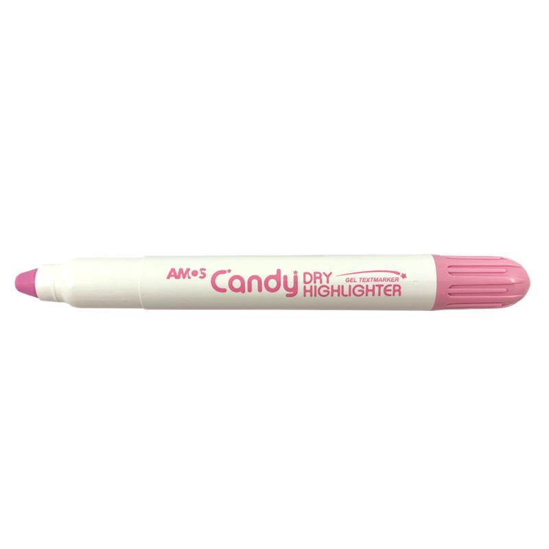 Amos Dry Highlighter in Pastel Milky Pink, smooth application, no bleed, perfect for all paper types including glossy pages.