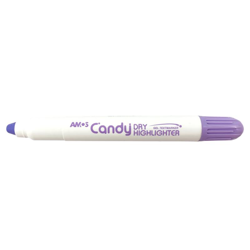 Amos Dry Highlighter in Pastel Lavender Violet, smooth application, no bleed-through, ideal for notes and presentations.