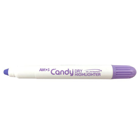 Amos Dry Highlighter in Pastel Lavender Violet, smooth application, no bleed-through, ideal for notes and presentations.