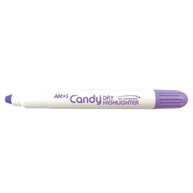 Amos Dry Highlighter in Pastel Lavender Violet, smooth application, no bleed-through, ideal for notes and presentations.