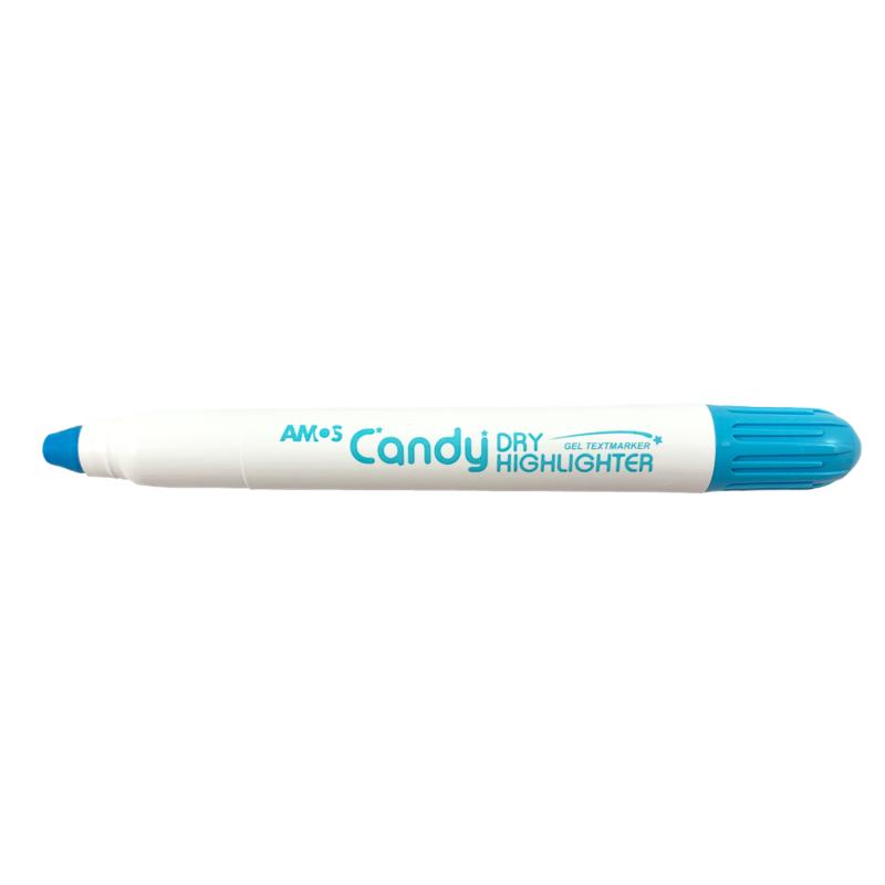 Amos Dry Highlighter in Pastel Aqua Blue, gel type for smudge-free, vibrant highlighting on all paper surfaces.
