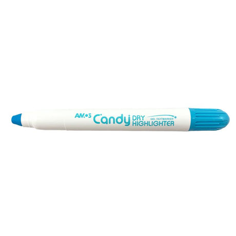Amos Dry Highlighter in Pastel Aqua Blue, gel type for smudge-free, vibrant highlighting on all paper surfaces.