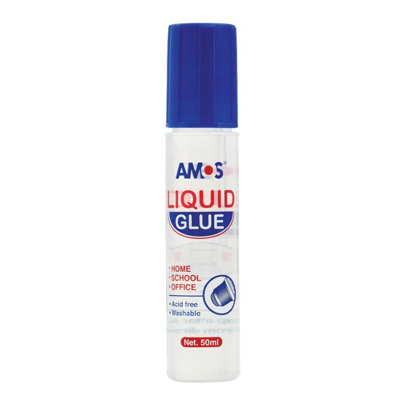 Amos Liquid Glue 50ml, a versatile acid-free adhesive for craft projects, dries clear and features a precision dobber applicator.