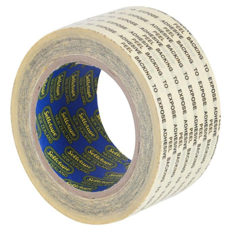 Sellotape 1205 Double Sided Tape, 48mm x 33m, ideal for crafting, mounting, and temporary displays with strong adhesive.