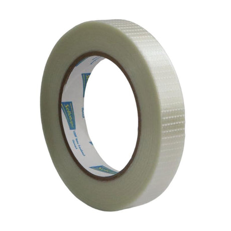 Heavy-duty Sellotape 1307 Filament Tape, 19mm x 50m, ideal for bundling heavy materials with exceptional strength.