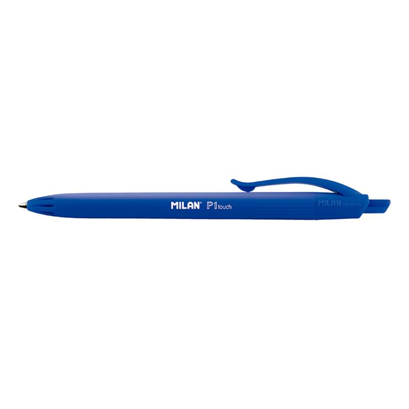 Milan P1 Touch Colours Ballpoint Pen in blue, sleek design, smooth writing, ideal for note-taking and professional use.