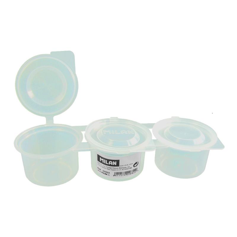 Milan Paint Mixing Pot with triple wells and caps, ideal for blending paints and keeping colors fresh for artists.