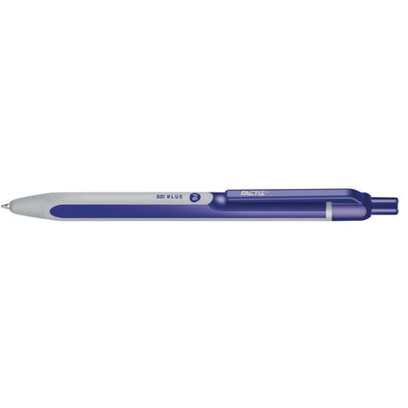 Factis F6 Medium Ballpoint Pen 1.0mm in blue with a two-tone barrel, ideal for smooth writing and professional use.