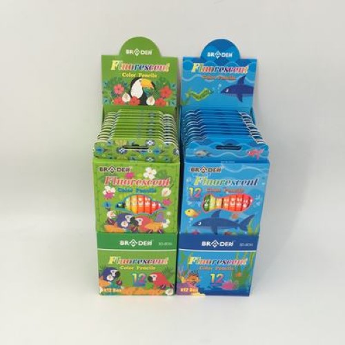 Fluorescent Colour Pencils - 12pcs (12 Packs)