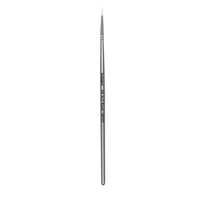 Bockingford Paint Brush 620, a size 0 Taklon round brush for precision detailing and versatile painting techniques.