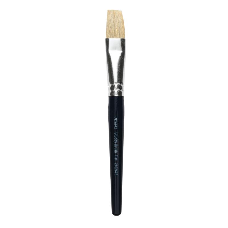 Artworx Paint Brush Stubby Flat 18mm Pk/4