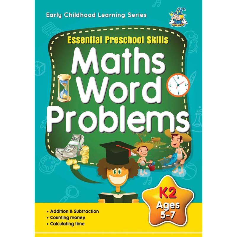 Engaging Greenhill Activity Book for 5-7 year-olds filled with math word problems to enhance critical thinking skills.