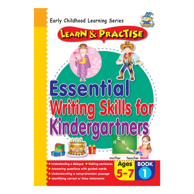 Engaging activity book for kids 5-7 to develop essential writing skills through fun exercises and creative prompts.