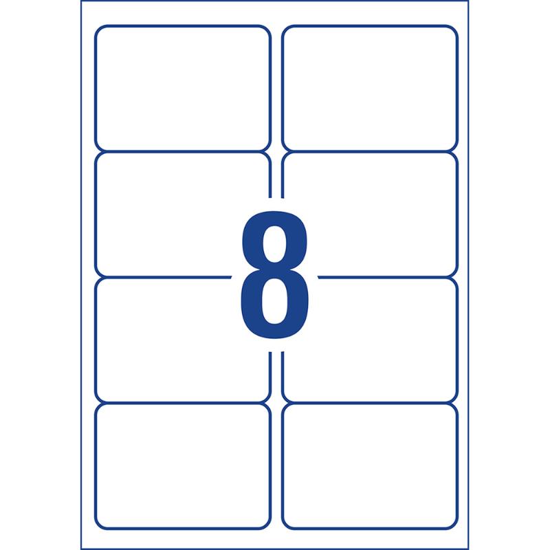 Avery J8165-50 Inkjet labels: 8 labels per sheet, 99x67mm, 50 sheets, TrueBlock technology for seamless shipping and packaging.