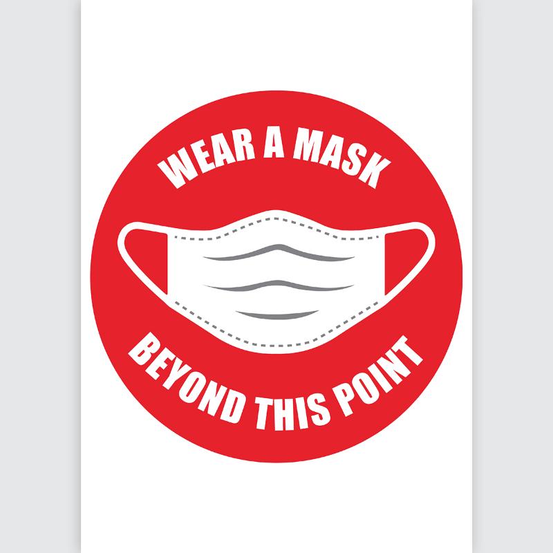 Avery self-adhesive 'Wear A Mask' sign, 20cm, durable, water-resistant, for promoting health safety in public spaces.