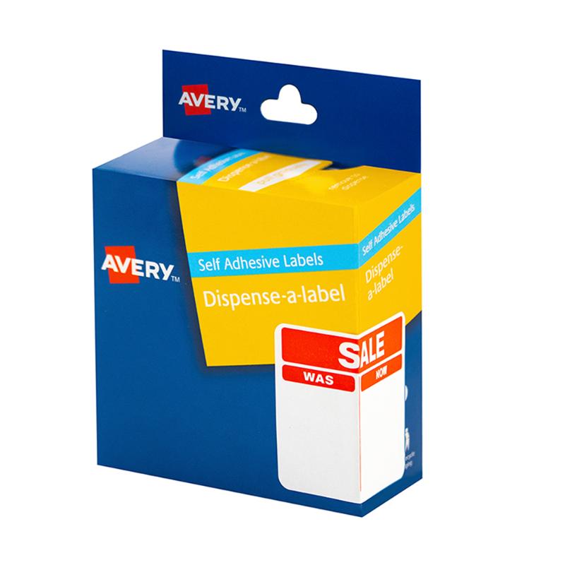 Avery 60x40mm label dispenser with 100 vibrant, removable adhesive labels for efficient organization and high visibility.