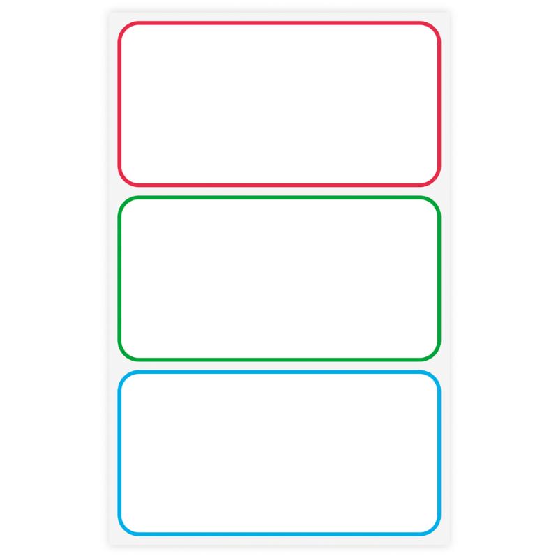 Vibrant Avery Lunch Box Labels, 3 sheets with 3 colorful labels each for easy lunch organization and identification.