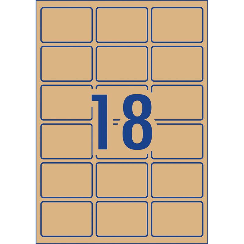 Avery Label L7110 Rectangular Kraft 18up 15 Sheets 62x42mm