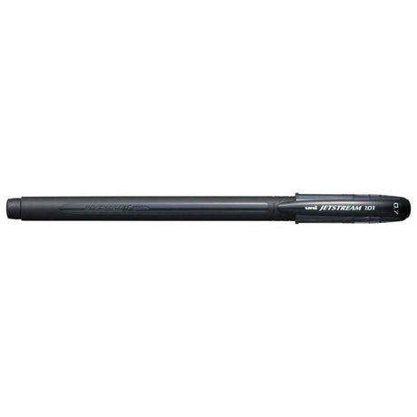Sleek Uni Jetstream 101 capped rollerball pen with 0.7mm nib for smooth, quick-drying writing, ideal for daily use.