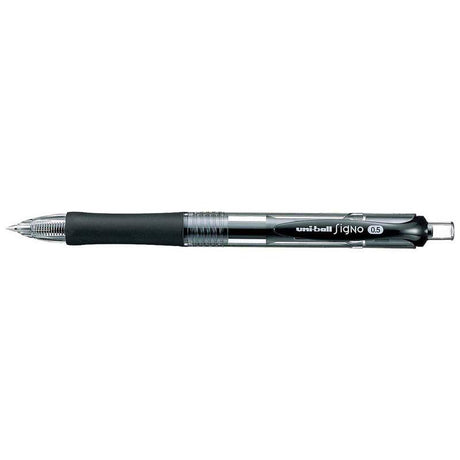 Uni-ball Signo 0.5mm Micro Black pen with ergonomic grip for smooth, precise writing and quick-drying, smudge-resistant ink.