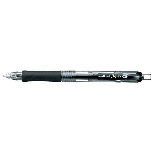 Uni-ball Signo 0.5mm Micro Black pen with ergonomic grip for smooth, precise writing and quick-drying, smudge-resistant ink.
