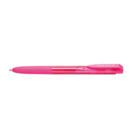 Uni Signo RT1 0.7mm retractable rollerball pen in baby pink, features smooth gel ink and ergonomic grip for comfortable writing.
