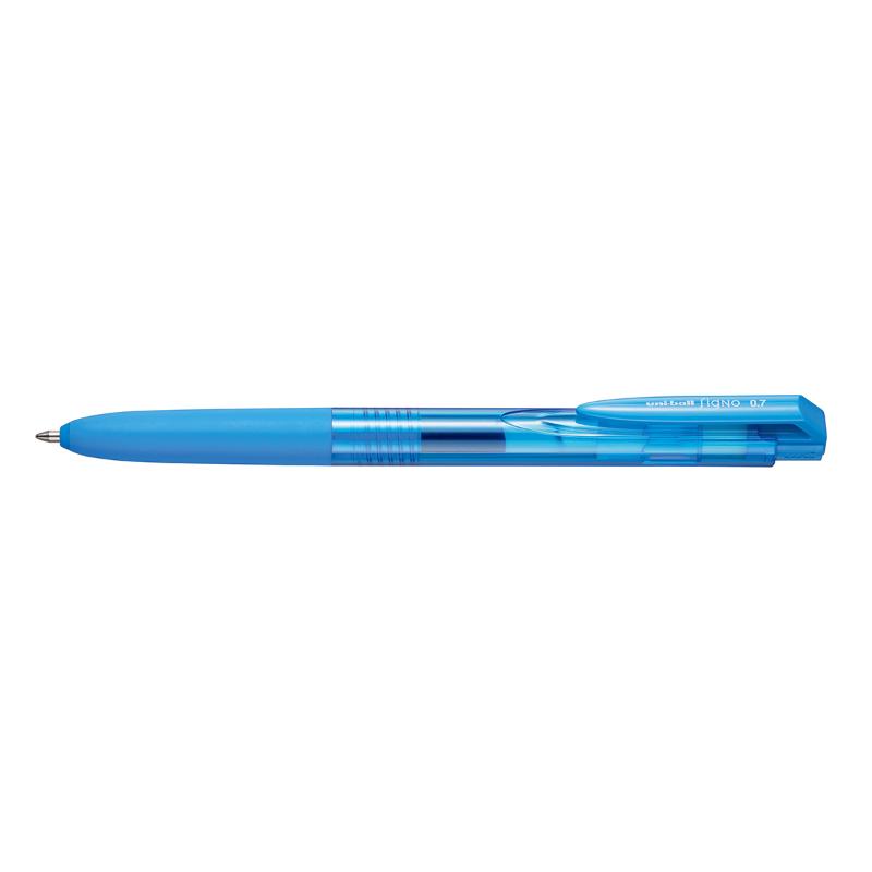 Uni Signo RT1 0.7mm Retractable Light Blue pen, designed for precision writing and comfort with smooth gel ink technology.