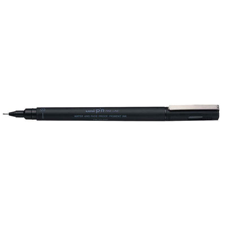 Uni Pin Fineline Permanent 0.3mm Black marker for detailed artwork and precise designs, featuring waterproof, fade-proof ink.
