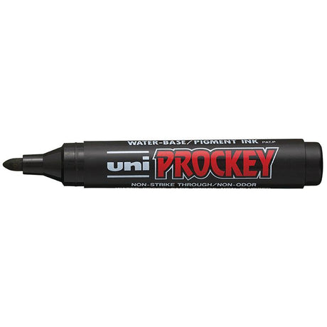 Uni Prockey Marker with 1.2mm bullet tip, black ink; ideal for journaling, scrapbooking, and detailed artwork.