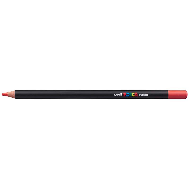 Vibrant orange Uni Posca Pencil, perfect for artists, featuring a smooth oil-based formula for vivid colors and creative versatility.