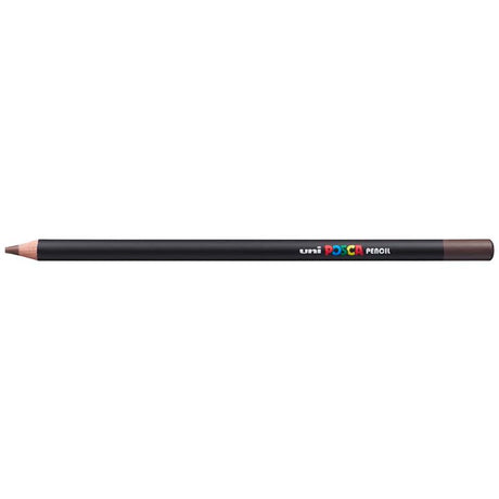 Uni Posca Pencil in Dark Brown, ideal for layering and blending in art with smooth application and versatile use on various papers.