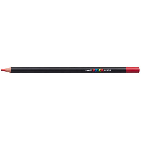 Vibrant Uni Posca Pencil in Vermilion, ideal for various drawing techniques, enhancing art on all paper types.