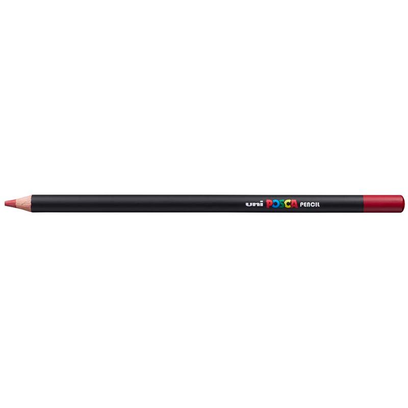 Vibrant red Uni Posca Pencil designed for rich color application on various surfaces, ideal for all artistic techniques.