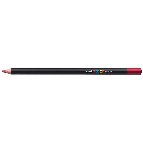 Vibrant red Uni Posca Pencil designed for rich color application on various surfaces, ideal for all artistic techniques.
