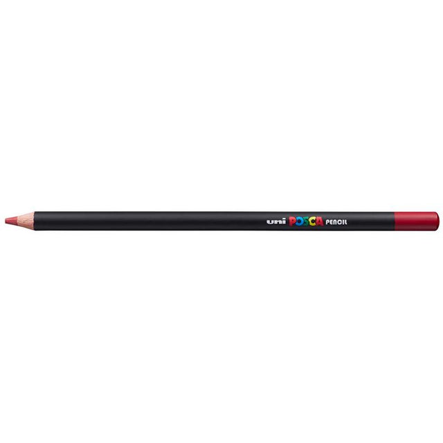 Vibrant red Uni Posca Pencil designed for rich color application on various surfaces, ideal for all artistic techniques.