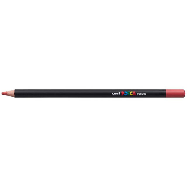 Uni Posca Pencil in Dark Red for vibrant artwork, ideal for blending and versatile on various paper types.